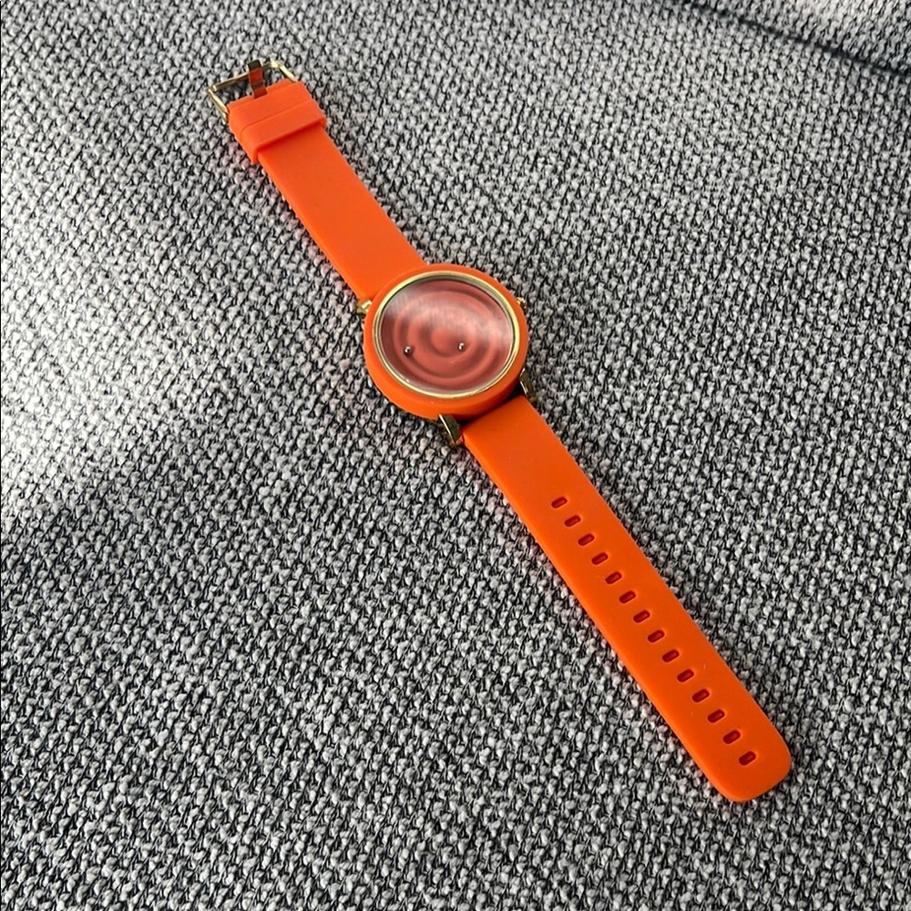 Orange Sports Watch with Textured Silicone Band- Never Worn
